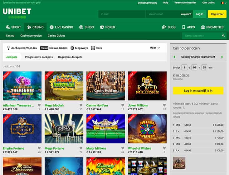 Jackpots online casino goksites