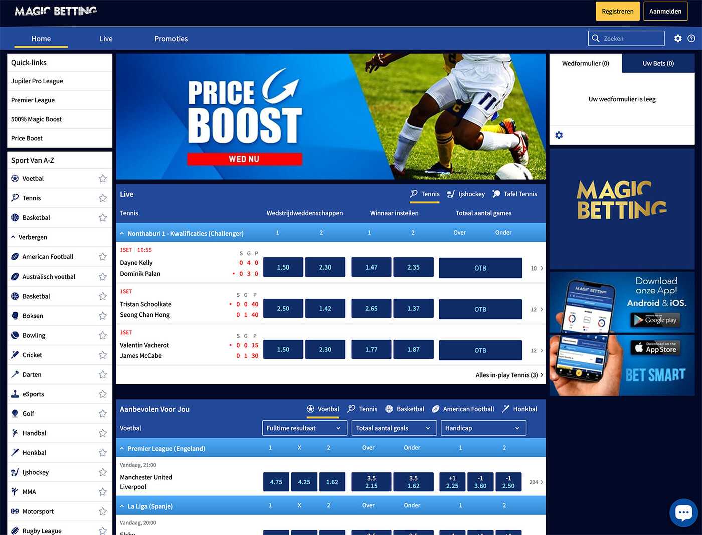 Magic Betting - Belgische goksites met sportsbetting en casino